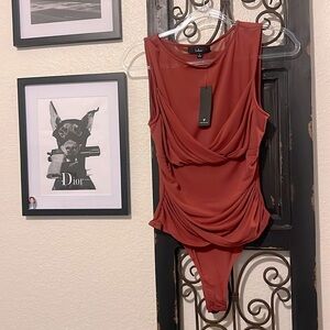 NWT Lulus Rust Meshed Bodysuit